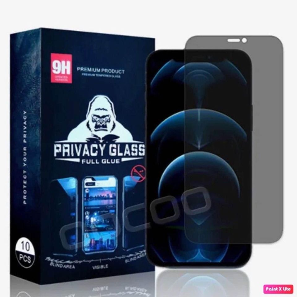 Screen Protection iPhone 15 Premium Tempered Privacy Glass Anti Spy Full Glue - 2 pack