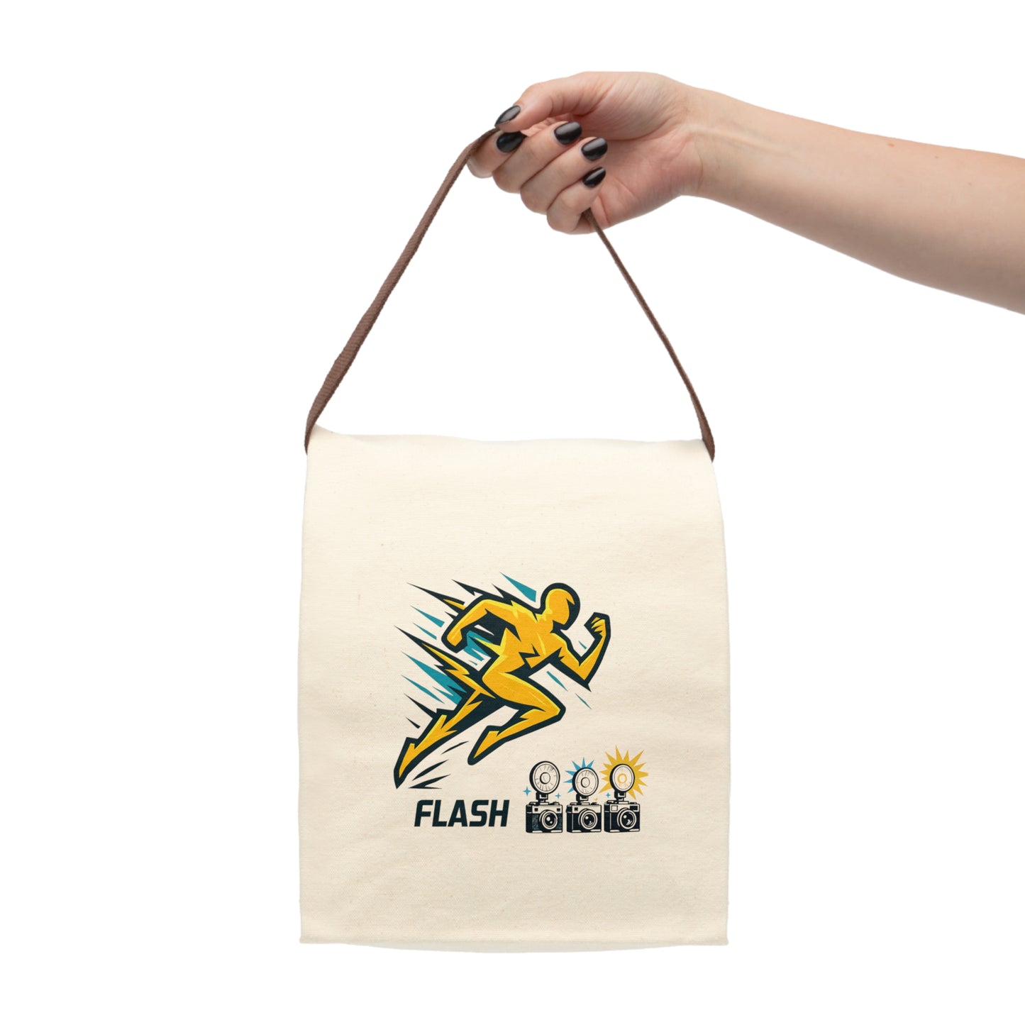 Canvas Lunch Bag With Strap Flash