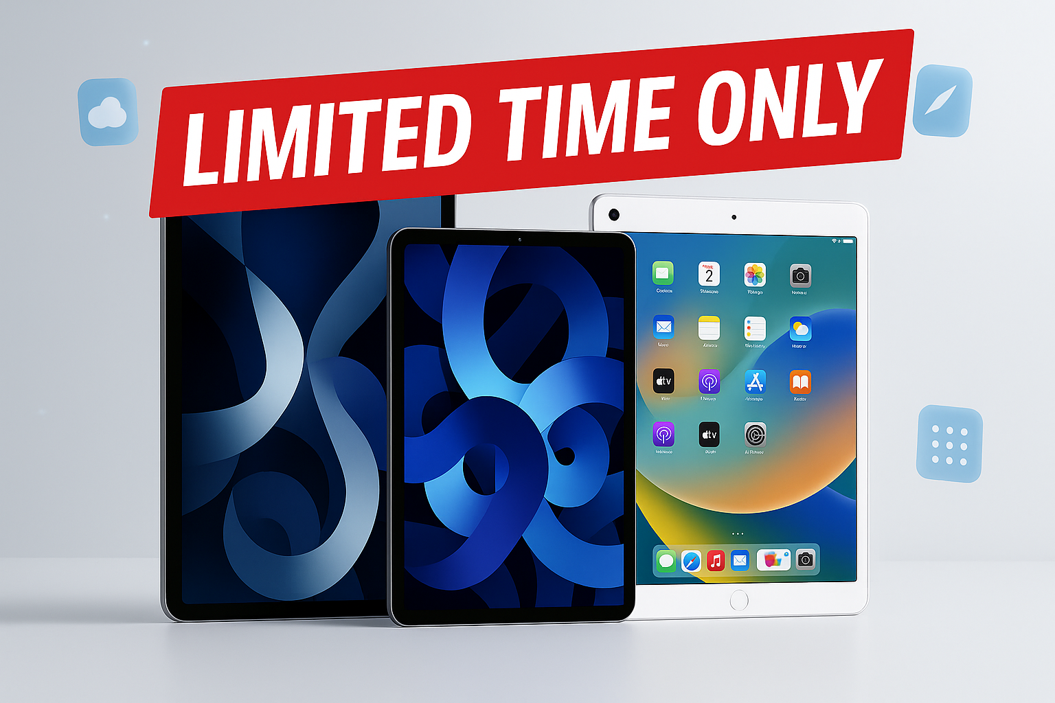 iPad Image with Limited Time Only Banner