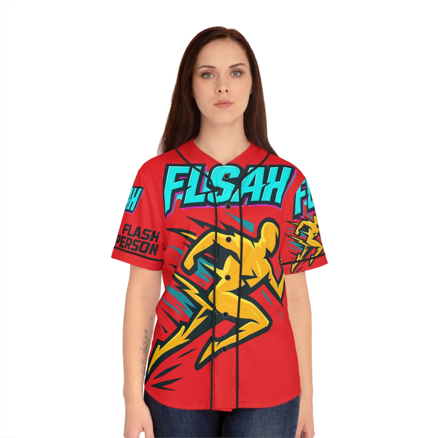 Women's Baseball Jersey (AOP) Flash